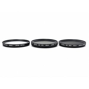 Bower Digital HD 58mm Filter Set UV CPL ND4 Japan Optics 3 Piece Kit